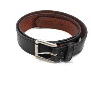 R.G. BULLCO U.S.A. Leather Belt Black Removable Brass Buckle Men's Unisex Sz 50
